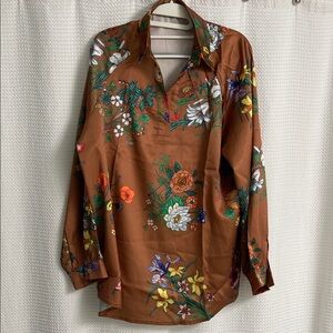 Floral Brown Blouse